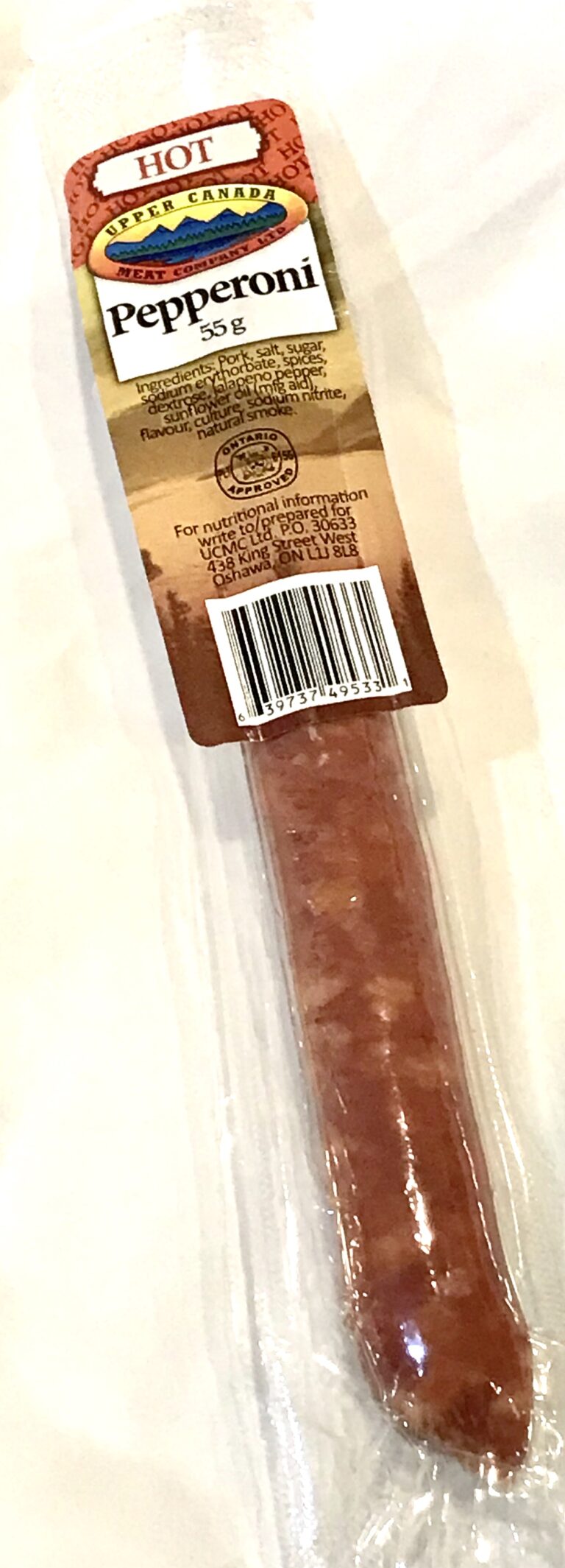 Upper Canada Meat Company, Hot Pepperoni Stick, 55g Boreal Ventures
