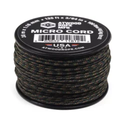 Micro Cord 1.18mm x 125FT, Braided Utility Cord - Woodland Camo