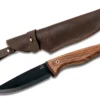 Beavercraft BSH3 - Carbon Steel Bushcraft Knife, Walnut Handle, Leather Sheath