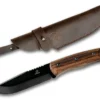 Beavercraft BSH4 - Carbon Steel Bushcraft Knife, Walnut Handle, Leather Sheath