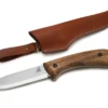 Beavercraft BSH2 - Carbon Steel Bushcraft Knife, Walnut Handle, Leather Sheath