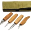 Beavercraft S09 - Four Knife Set in a Tool Roll