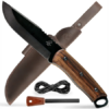 BSH4_F Dusk – Carbon Steel Bushcraft Knife With Ferro Rod And Leather Sheath