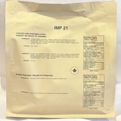 Alternative view of Canadian Forces IMP, MRE, Chicken and Vegetable Stew, Menu #11 IMP21, Unopened