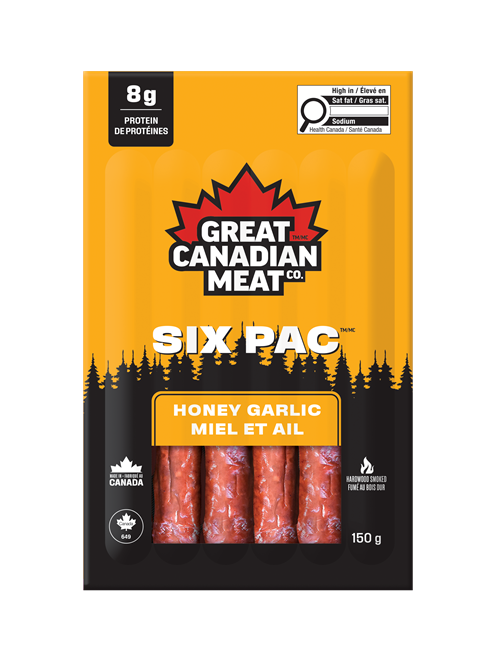 Great Canadian Meat, Pepperoni Stick, Honey Garlic, Sixpac, 150g