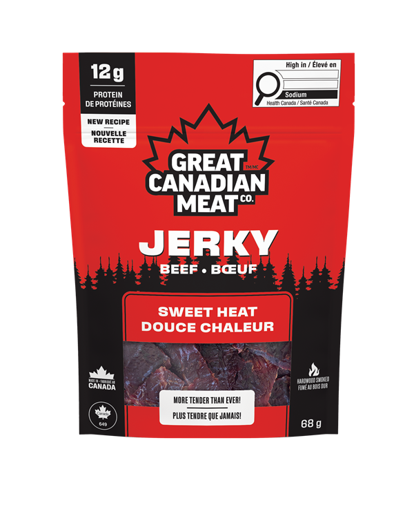 Great Canadian Meat, Beef Jerky, Sweet Heat, 68g