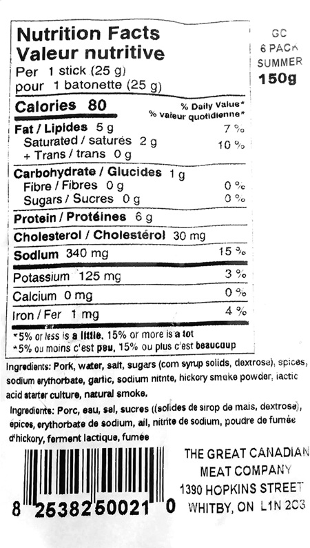 Great Canadian Meat, Pepperoni Stick, Hot, Sixpac, 150g - Image 3